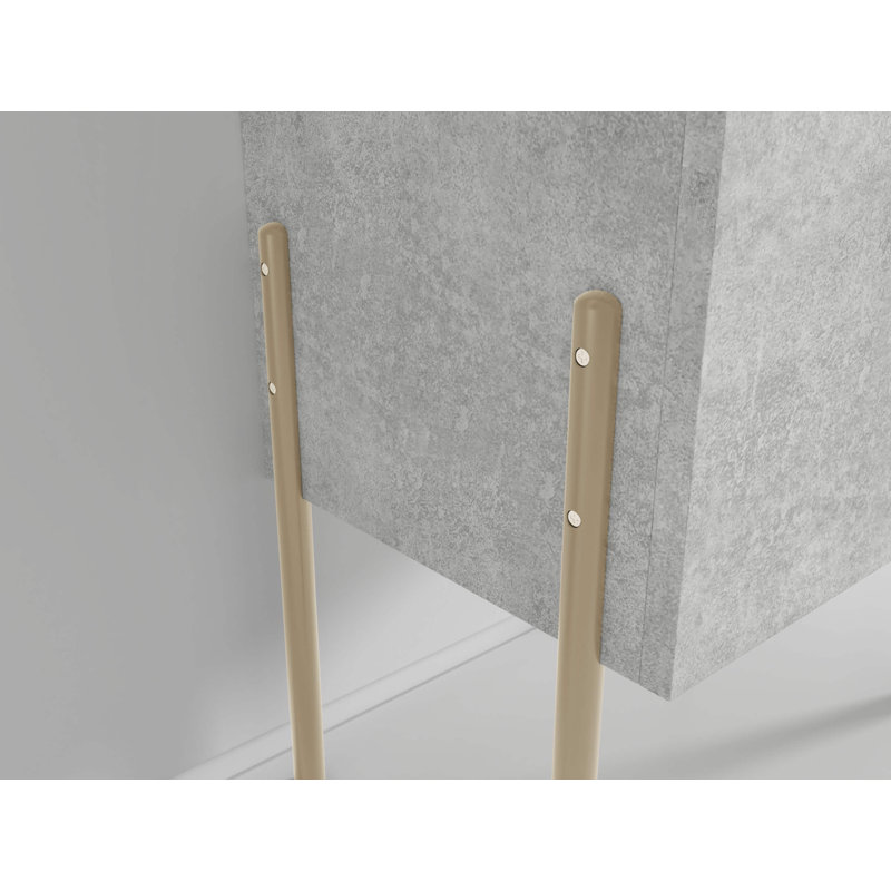 Meuble-lavabo simple 17 po Taft Avenue, Gray Marble, Laiton satiné