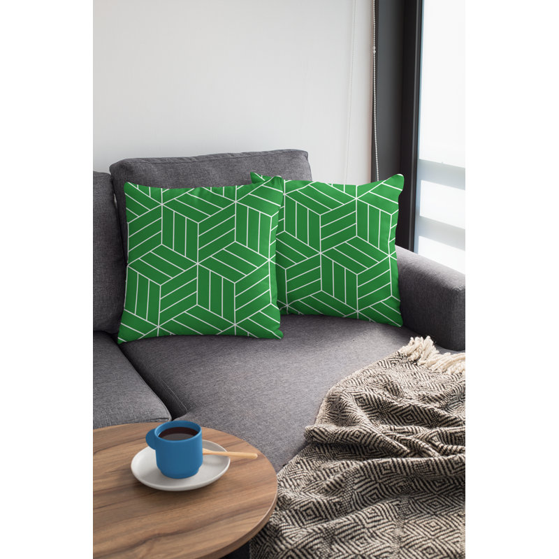 Housse de coussin Fredly, 18 po x 18 po, Vert