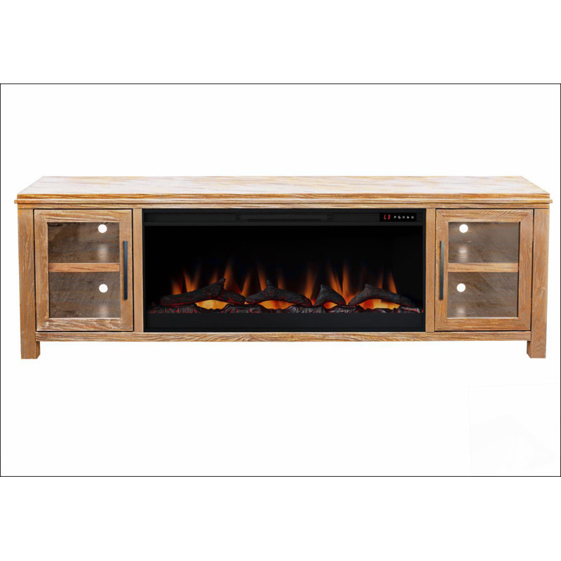 Console de foyer électrique pour téléviseur de 86 po ou moins Tybee 86 po, finition naturelle
