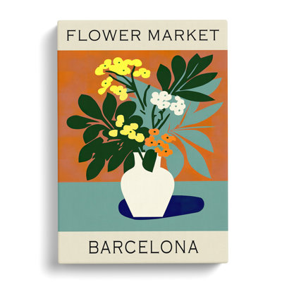 Barcelona Flower Market Exhibition No.4 - Wrapped Canvas