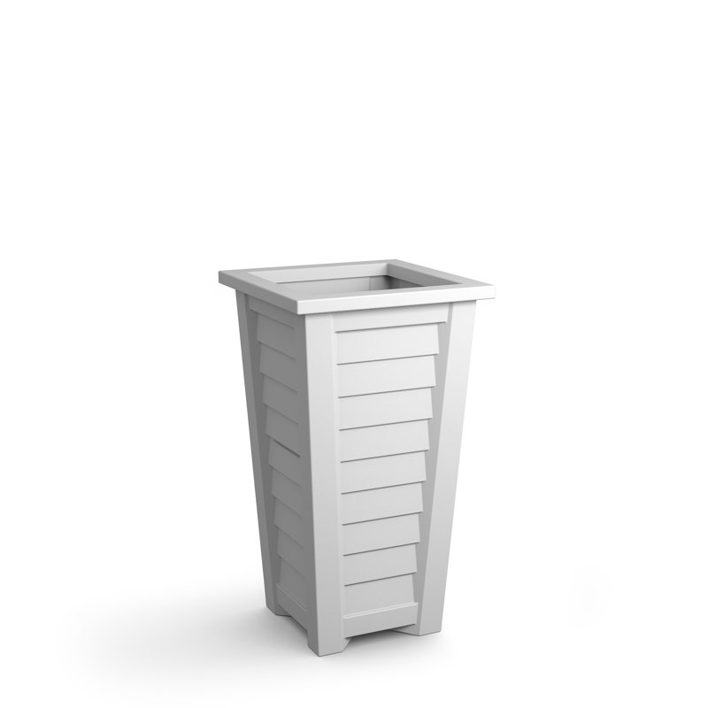 Lakeland Square Resin Planter with Water Reservoir, White