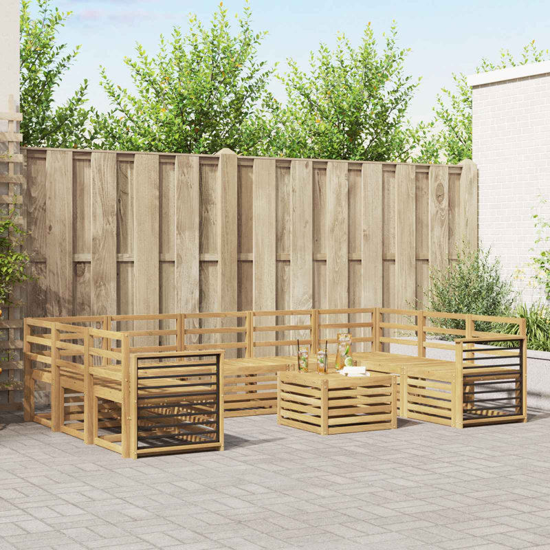  Sofa Sets Solid Acacia Wood Outdoor Sectional Garden Furniture Modern
