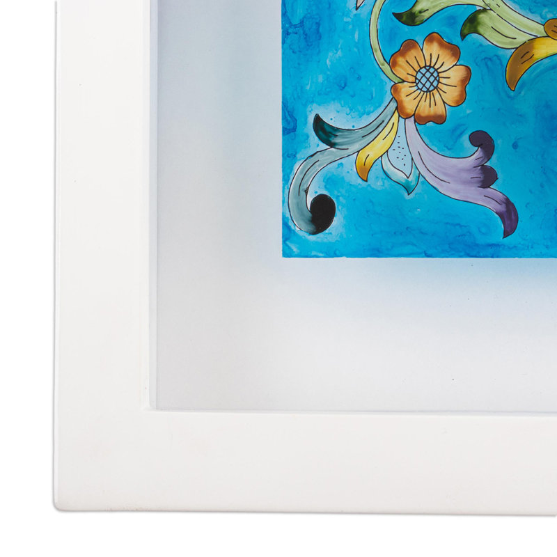 Art mural en verre Bungalow Rose, Bleu