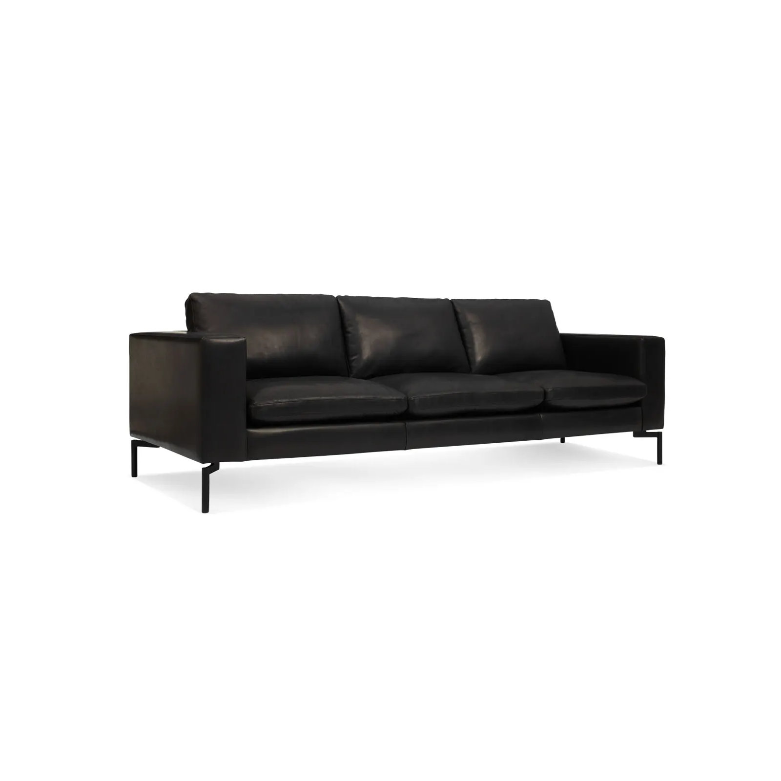 New Standard Upholstered Sofa, Granite Genuine Leather, 32" H x 92" W x 35" D