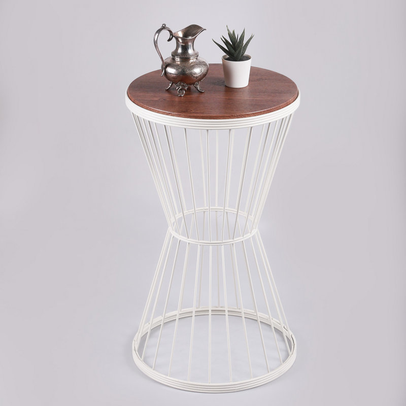 Table de bout à piédestal en bois massif