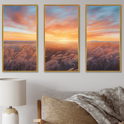 Tranquil Prairies At Sunrise - Prairies Wall Art Living Room Set