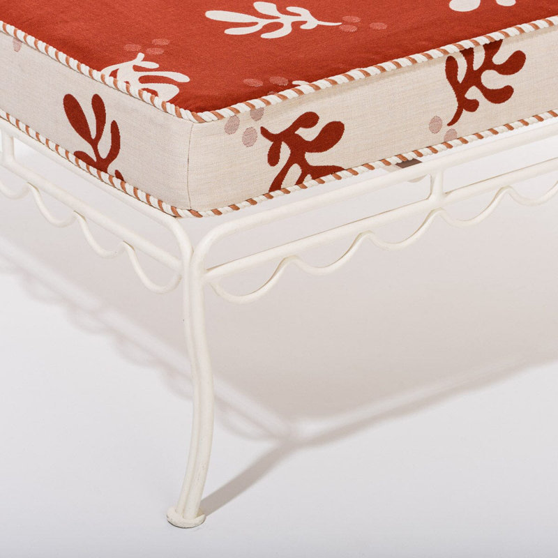 Sun Lounger Slip Cover, 1" H x 26.3" W x 74.8" D, Red/White Floral Acrylic