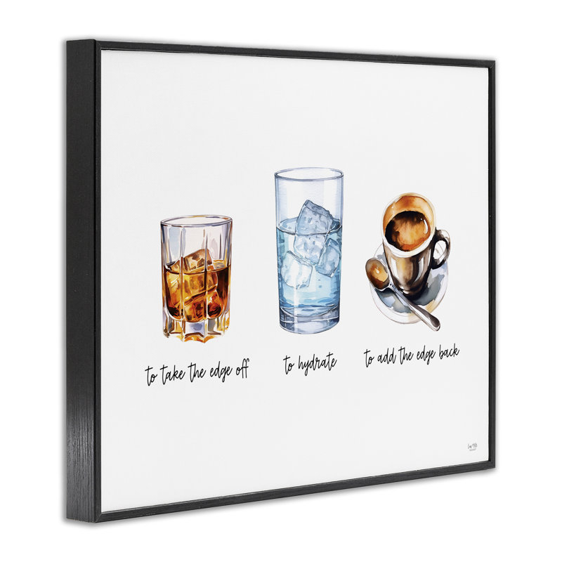  Drôle de whisky et de café, estampe numérique de Lux + Me Designs, Giclée encadrée noir minuit, H 16 po x l 20 po