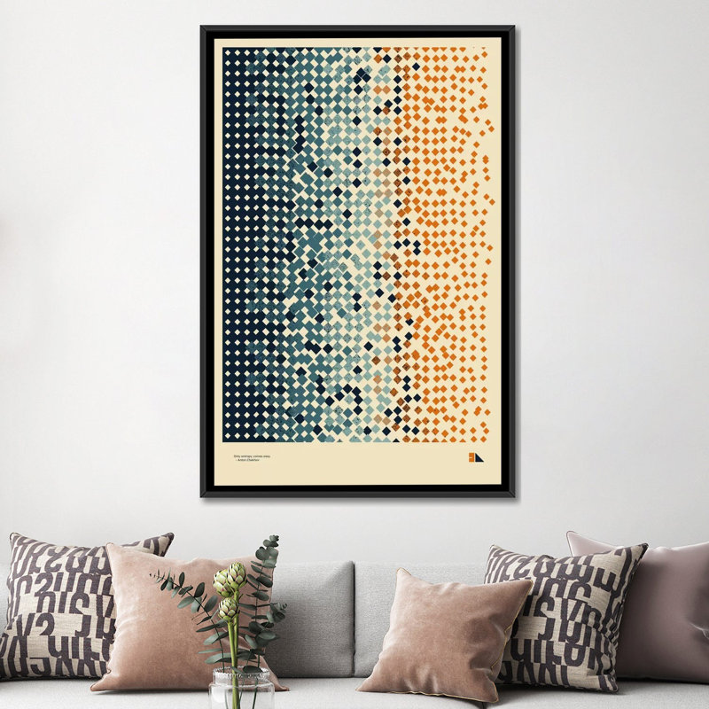 «Entropy», impression sur toile, H 26 po x l 18 po x P 1,5 po, Toile avec cadre noir, Pas de tapis