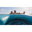 Quai flottant gonflable avec rampe pour bateau, chaise longue hamac en filet, flotteur de lac 9,8 pi avec porte-gobelets, plateforme gonflable pour 3 à 4 personnes pour piscine, mer, rivière, fête, bronzage, animaux de compagnie