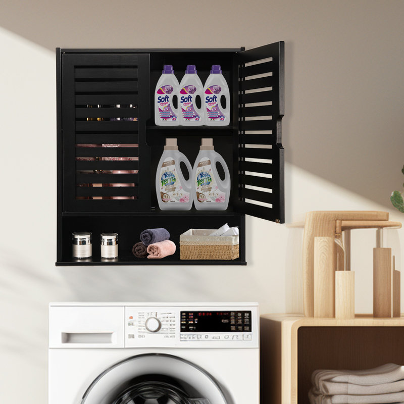 Armoire murale en bambou avec tablette réglable, armoire à pharmacie pour le salon de la salle de bain
