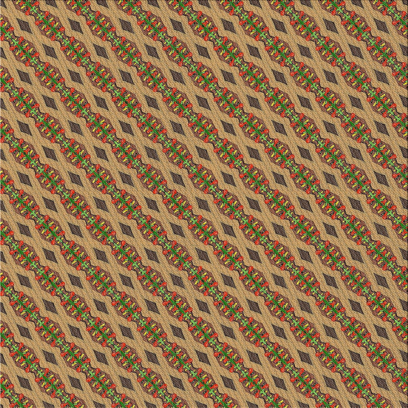 Tapis décoratif à motif géométrique brun Rickman, Carré 3 pi