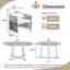 Ensemble 5 pièces de table de salle à manger d'extérieur moderne en bois d'acacia extensible, ensemble de table ronde pliable en forme de feuille de papillon de 12 pouces avec 4 fauteuils en rotin, structure en fer robuste, housses de coussin amovibles, facile à installer