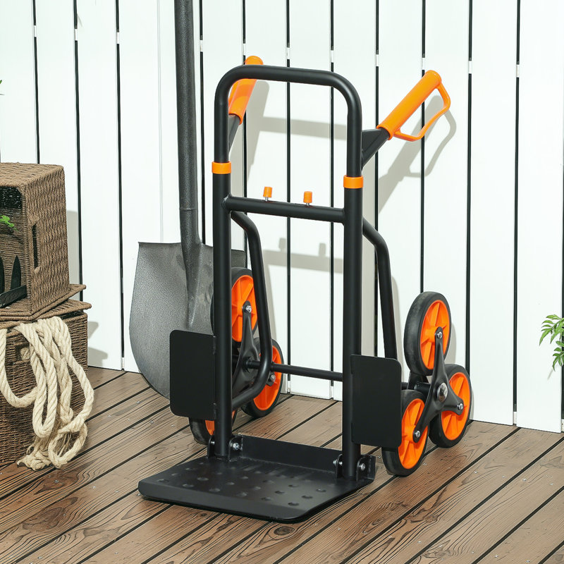 109cm H x 45cm W x 60cm D 120kg Hand Truck Trolley, Orange