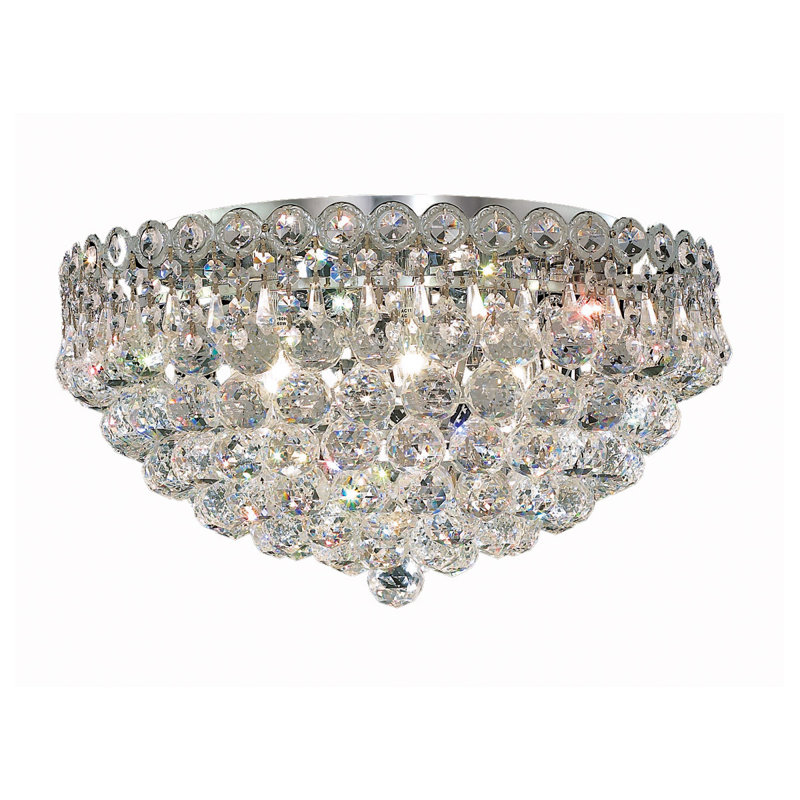 Zoila 3-Light Unique / Statement Tiered Chandelier, Chrome, 3 Lights