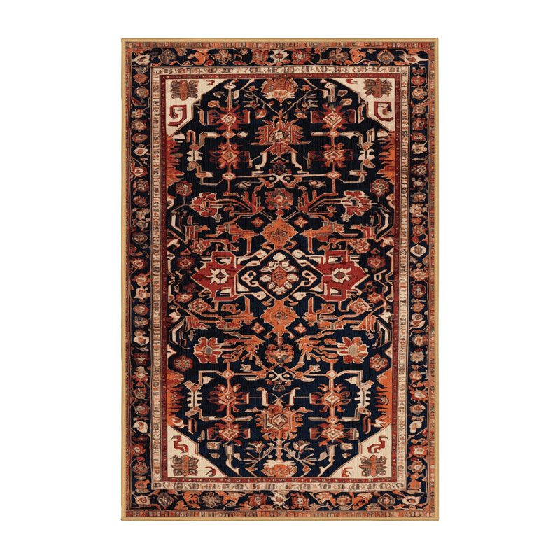 Tapis brun turc lavable à la machine, Rectangulaire 8 pi x 10 pi
