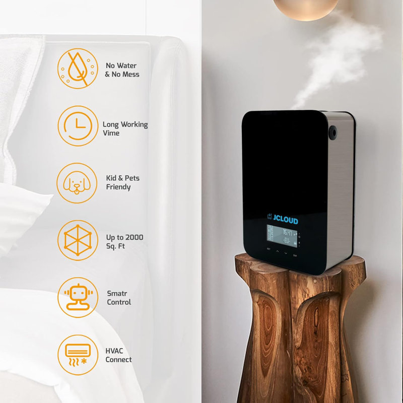 Machine à air intelligente Smart Scent pour la maison, diffuseur d'huiles essentielles sans eau à technologie d'air froid | Couvrir jusqu'à 2000 pieds carrés Ft | Diffuseur d'aromathérapie pour grande pièce, bureau