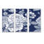 «White Vintage Flowers On Classic Blue I», ensemble de 3 toiles encadrées-915910552-915910532