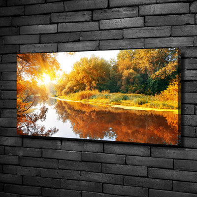 River In The Fall - Wrapped Canvas Print
