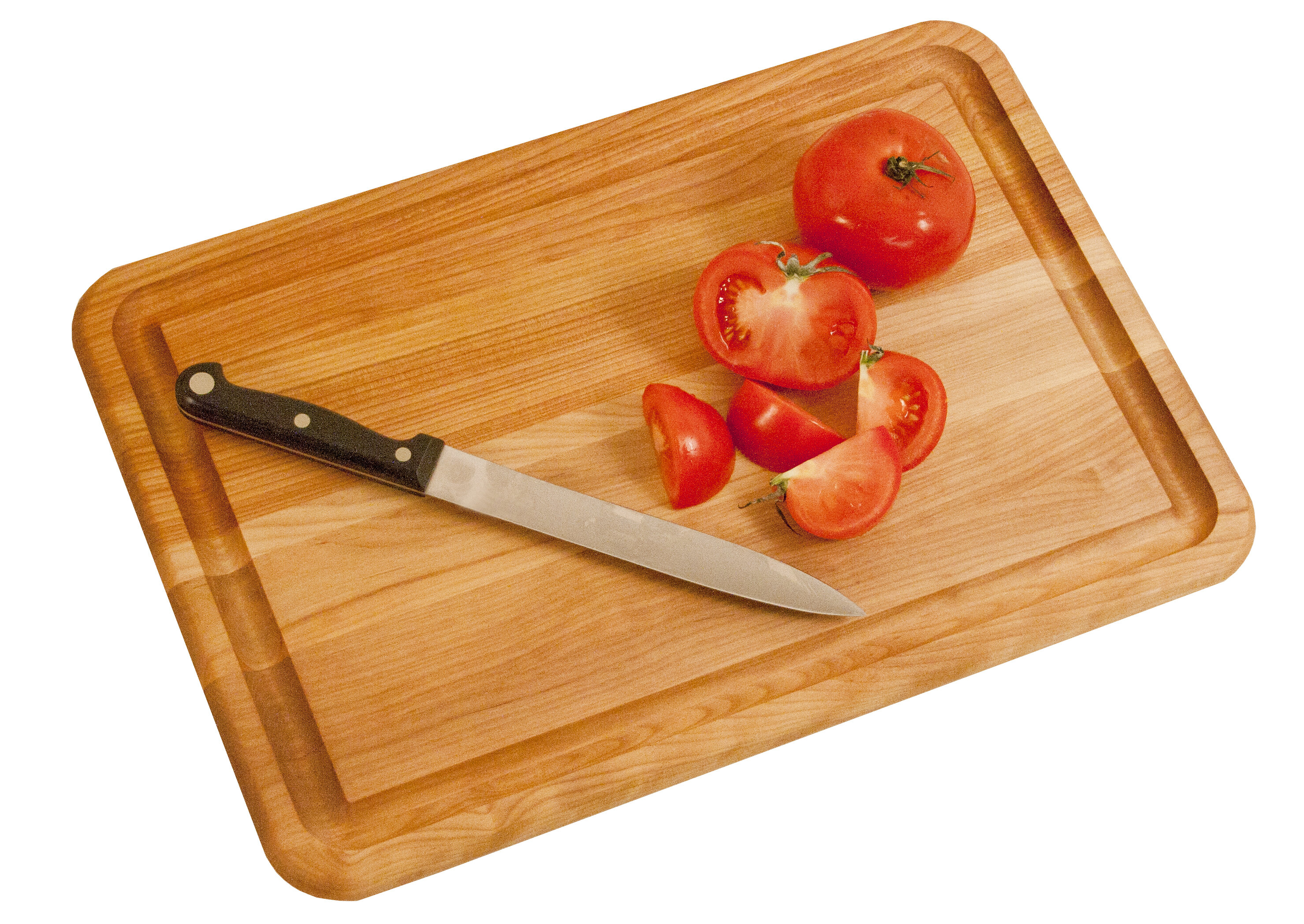 Kitchen Aid Classic Rubberwood Cutting Board with Perimeter Trench,  Reversible Chopping Board, 11-inch x 14-Inch, Natural