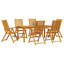 6 - Person Acacia Wood Patio Dining Set with Rectangular Table