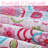  Pink/Turquoise/White Reversible Microfiber Modern & Contemporary Quilt Set-1936964225