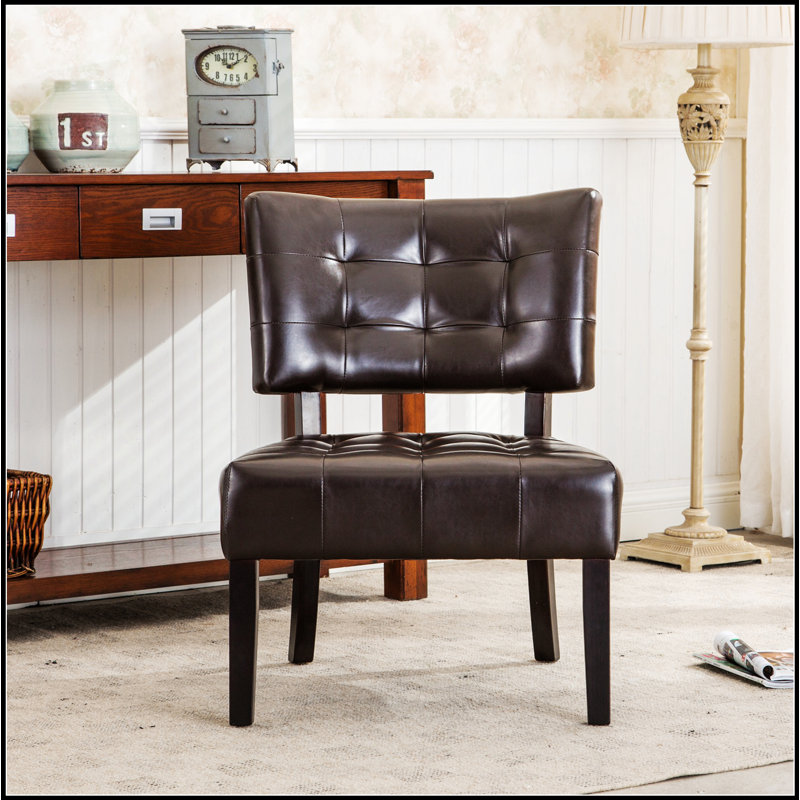 Fauteuil d'appoint capitonné en cuir avec sièges surdimensionnés Furniture pour un confort et une élégance ultimes, Brun