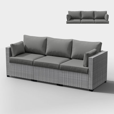 8-Piece Outdoor 4" Replacement Cushion Set Seat/Back Cushion(Set Of 3 Seats, 3 Backs, 2 Short Backs) by Hokku Designs