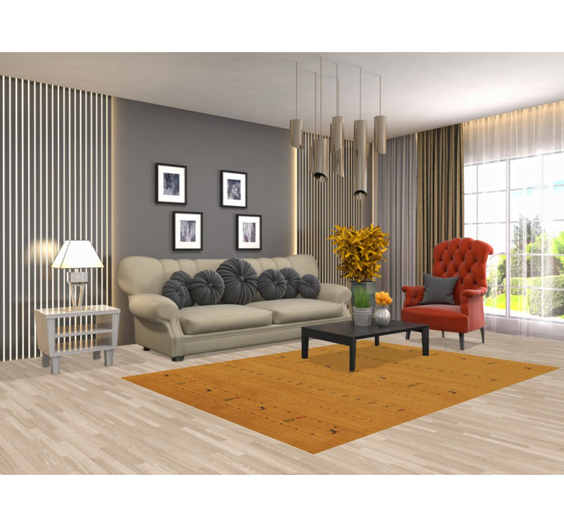 Tribal Gold Gabbeh Oriental Area Rug