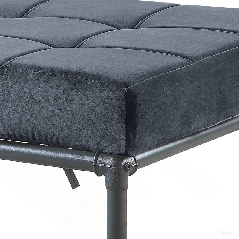 Banc gris et gris capitonné