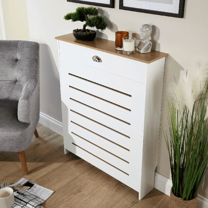 Batley Drawer Radiator Cover, 1 Drawer - 78cm W, White