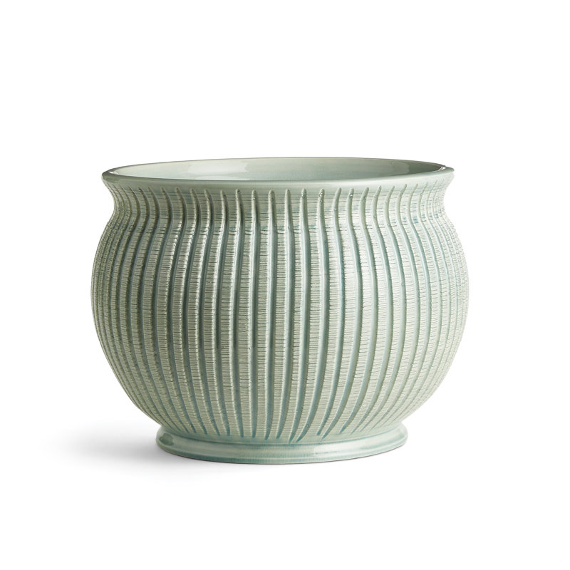 Humphreys Handcrafted Ceramic Indoor Cachepot, Green