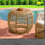 Tables de patio compactes, bois d'acacia rustique 16,15 po en osier pour balcon