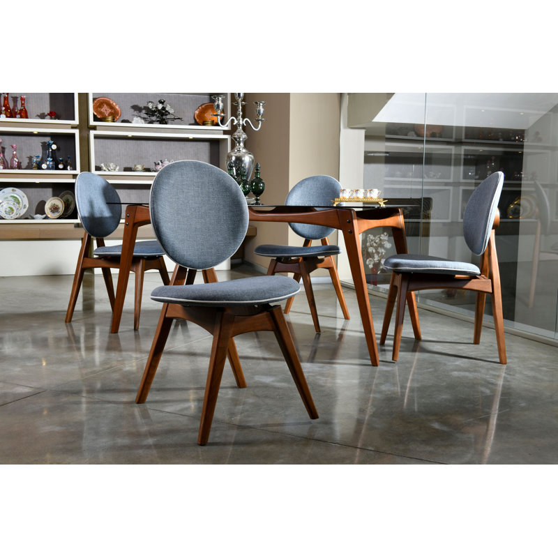 Chaise d'appoint revêtue de lin King Louis, Gris