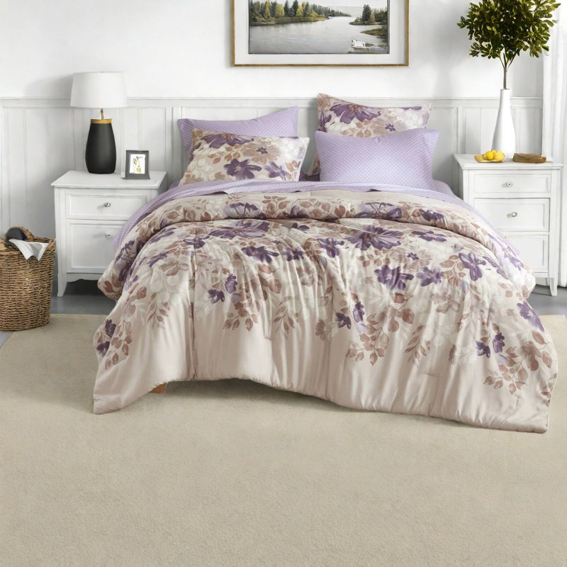 Ensembles de literie douce, polyester très grand taupe floral, maison moderne
