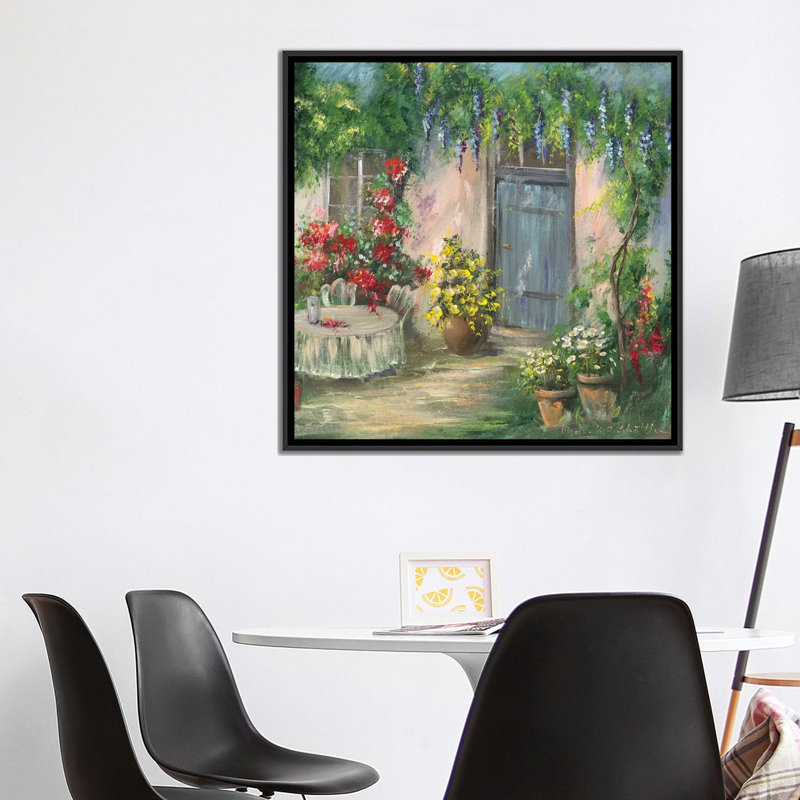 «Romantic II», reproduction sur toile, H 18 po x l 18 po x P 1,5 po, Toile encadrée noire, Pas de tapis
