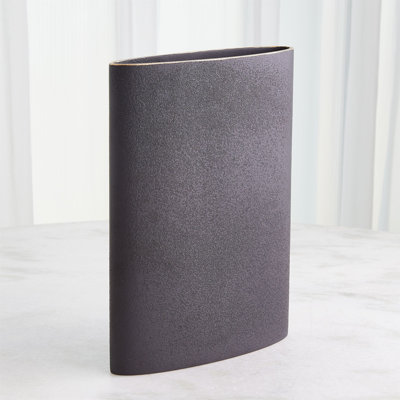 Tuba Vase-Black W/Gold Rim-Lg