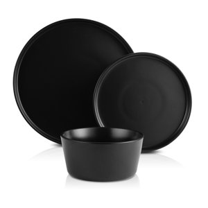 Celina 24-Piece Dinnerware Set Stoneware black 