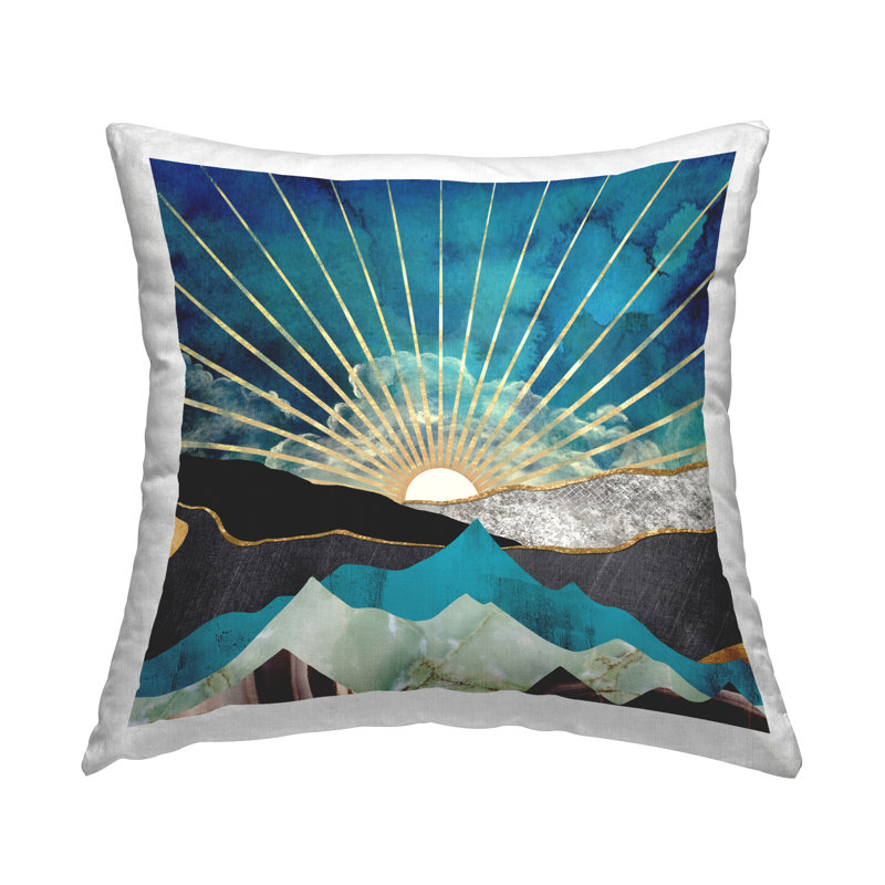 Coussin décoratif abstrait Abstract Sun Sun Rays par Elephant Stock