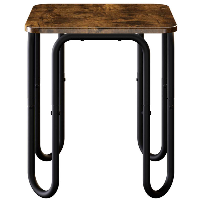 Coffee Table, 45cm H x 40cm W x 40cm D, Smoked Oak / Black, Smoked Oak