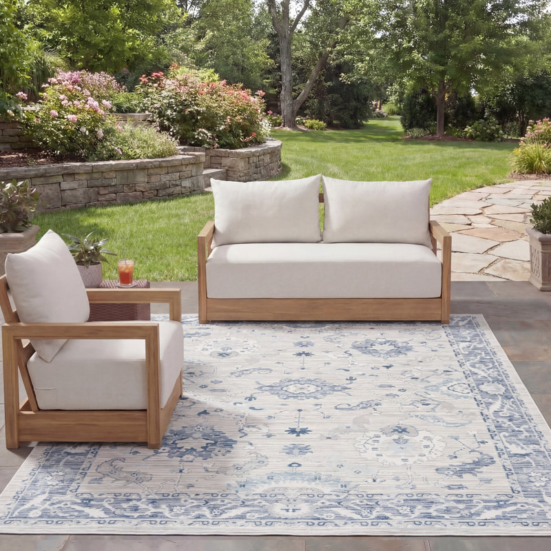 Tapis oriental intérieur / extérieur Paderna Sunrise Performance, Tapis de couloir 2 pi x 8 pi