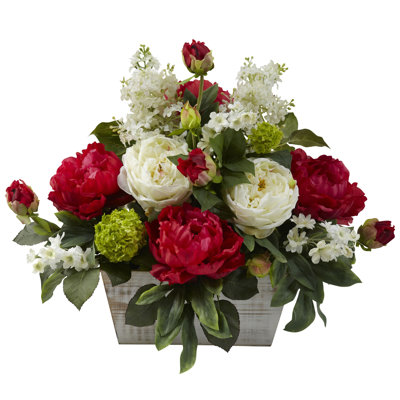 Arrangement floral mixte en pot