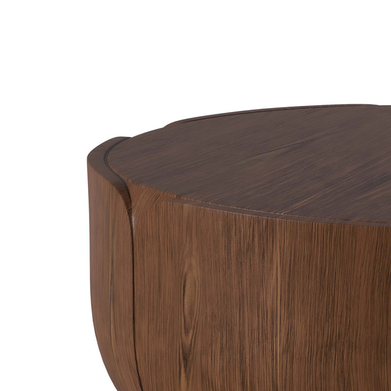 Modern MGO (Magnesium Oxide) Round Waterproof Coffee Table, Brown