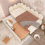Lit de jour rembourré avec lit escamotable, idéal pour les invités, les enfants et les petits espaces, avec structure à lattes en métal et velours confortable-720598876