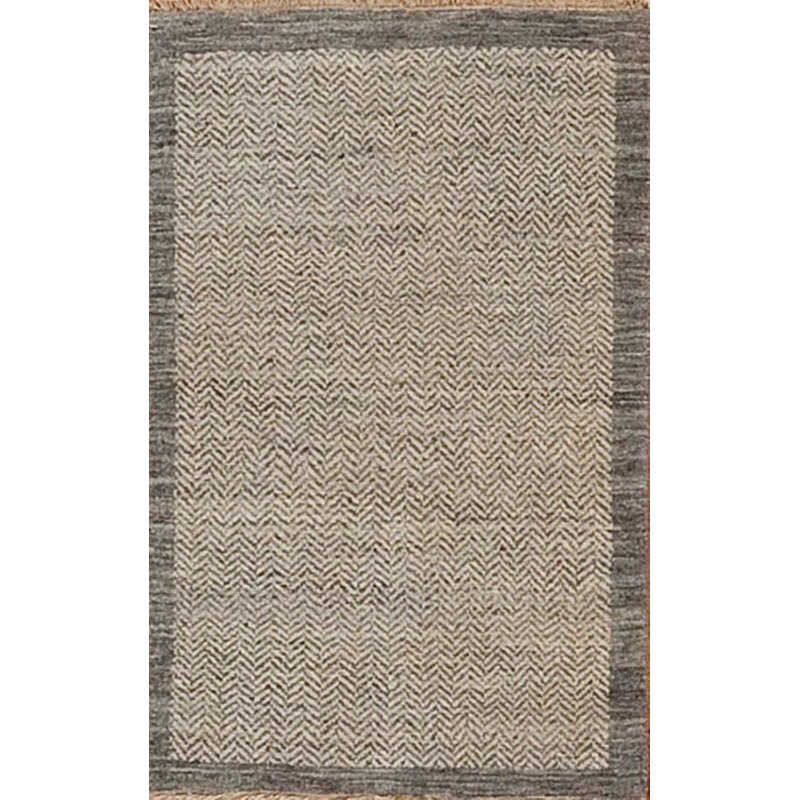 Textures Hand Knotted Wool Area Rug in Gray, Rectangle 2' x 3'