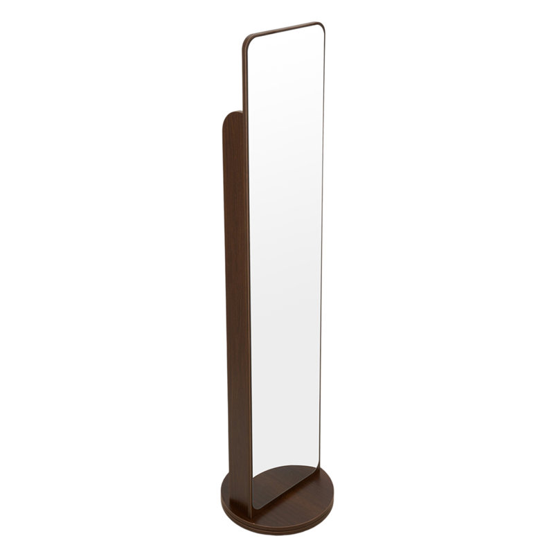 Rectangle Floor Mirror with Shelves, Walnut
