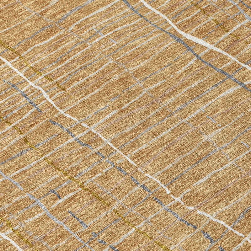 Calista Gold Washable Indoor-Outdoor Rug - , 8' x 10'