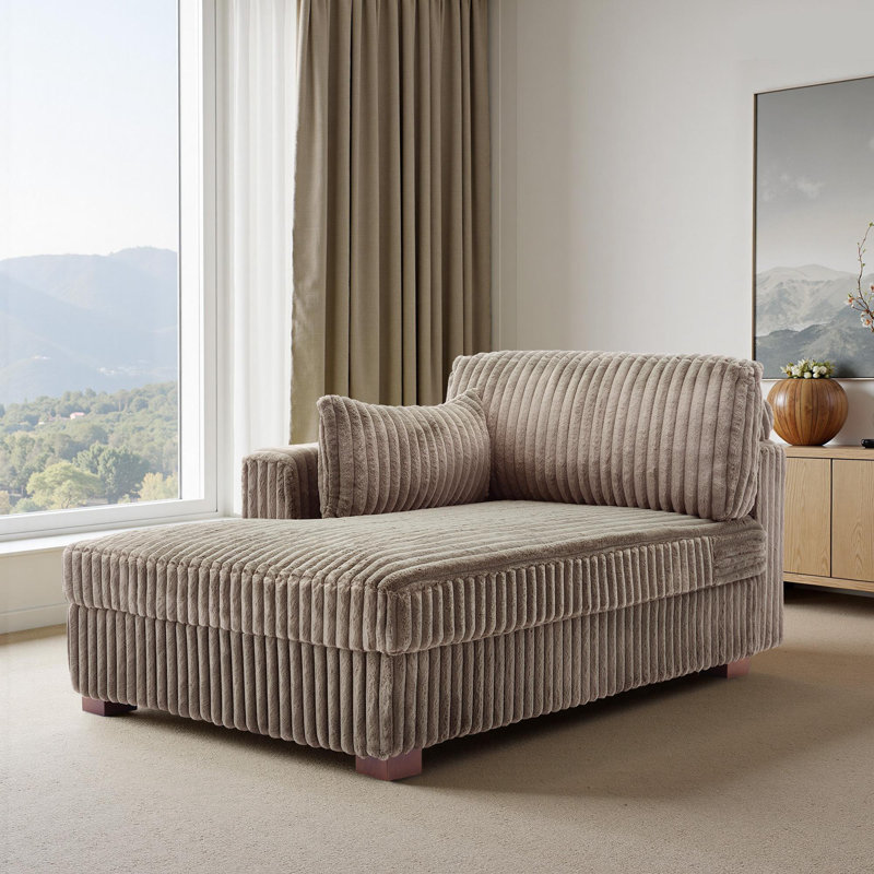 Bukvice Chaise Lounge, Light Brown, Left Hand Facing