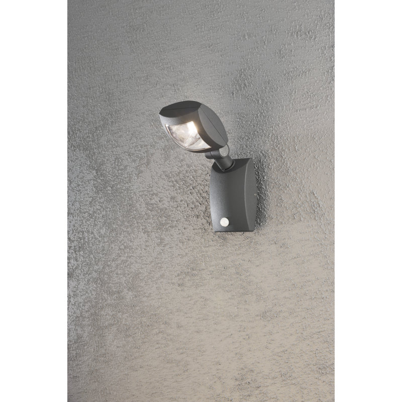 Anthracite Integrated LED Outdoor Armed Sconce, 28cm H x 11cm W x 10cm D
