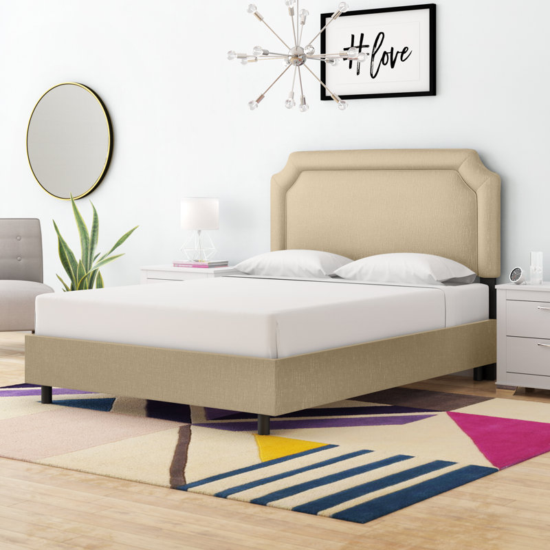 Lockington Upholstered Standard Bed, King, Classic Sandstone Linen